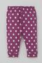 Baby Girl Pajama Set with Shoulder Patches, White Polka Dot Pattern, 4 Months-1 Year, Purple - 3