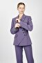 Men's Collared Asymmetrical Double-Breasted Women's Jacket-Lilac - 1179100 - 4