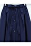 Buttoned Lace-Up Parachute Skirt - Navy Blue - 4