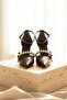 Remy Brown Stone Bow (8 cm Heel) Pointed Toe Heeled Shoes - 6