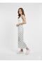 Women's Polka Dot Midi Length Slit High Waist Casual Stylish Skirt - 2