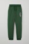 Boy's Tracksuit Set with Lettering Print and Lace Accessories, Ages 4-8, Dark Green - 3