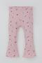 Baby Girl Tights Set with Floral Pattern and Ruffle Detail on the Collar, 6 Months-2 Years, Pink - 3