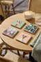 Pop Art City and Animal Themed Natural Stone Travertine Coasters Set of 4