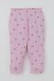 Baby Girl Pajama Set with Shoulder Patches and Cherry Pattern, 4 Months-1 Year, Pink - 3