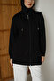 Women's Hooded and Pocketed Hijab Sweatshirt - Cardigan - 3
