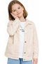 Girl's Floral Tassel Detailed Jacket Wide-Leg Pants Sweatshirt Triple Cream Color Holiday Set - 4