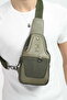 Khaki Canvas Men's Shoulder Bag - Casual Crossbody Messenger Bag