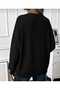 Stripe Detail Crew Neck Long Sleeve Loose Women's Knitwear Sweater - 2