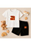 T-Shirt Shorts Kids Set 100% Cotton Comfortable Cut Casual Cute Printed 2-Piece Combination