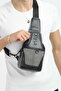 Anthracite Canvas Men's Shoulder Bag - Casual Crossbody Messenger Bag - 5
