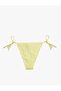 Textured Gingham Bikini Bottom with Drawstrings on the Sides - 5