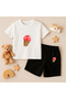 T-Shirt Shorts Kids Set 100% Cotton Comfortable Cut Casual Cute Printed 2-Piece Combination