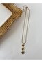 Black Stone Y Model Italian Steel Gold Necklace - 4