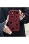 Oppo A5 5g Compatible Shockproof Simple Claret Red Silicone Phone Case Bow Tie Pattern - 4