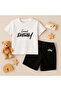 T-Shirt Shorts Kids Set 100% Cotton Comfortable Cut Casual Cute Printed 2-Piece Combination