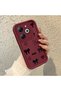 Simple Maroon Silicone Phone Case Compatible with Tecno Spark 20C Shockproof Bow Tie Pattern - 2