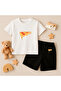 T-Shirt Shorts Kids Set 100% Cotton Comfortable Cut Casual Cute Printed 2-Piece Combination