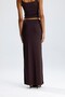 Brown Long Slit Straight Skirt - 8