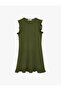 Crepe Scuba Fabric Sleeveless Crew Neck Ruffle Mini Dress - 3
