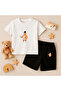 T-Shirt Shorts Kids Set 100% Cotton Comfortable Cut Casual Cute Printed 2-Piece Combination