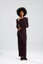 Coffee Long Sleeve Straight Long Dress - 4