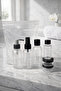 6 Piece Travel Set with Black Plastic Covers |   100ml Airplane Cabin Size Bottle and Jar Kit (with Bag) - 2