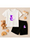 T-Shirt Shorts Kids Set 100% Cotton Comfortable Cut Casual Cute Printed 2-Piece Combination