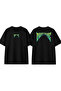Dont Panic Design Printed Black Oversize T-Shirt
