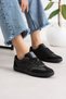 Retro-V Unisex Rubber Sole Lace-Up Retro Sneaker Sports Shoes Black - 3