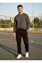 Men's Black Plain 3 Thread Basic Sweatpants