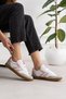 Retro-V Unisex Rubber Sole Lace-Up Retro Sneaker Sports Shoes White Pink - 2