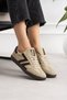 Retro-V Unisex Rubber Sole Lace-Up Retro Sneaker Sports Shoes Cream Brown - 2