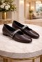 ✨   Women's Ballerina Shoes with Metal Buckle Detail (Black, Bitter Brown, Cream) – Stylish Design - 2