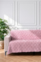 Pink Sofa Cover 175X215 cm Sofa Bed Cover Premium Chenille Jacquard Fabric Non-Slip, Washable