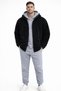 Men's 3 Threaded Sweatpants Set + Zippered Plush Jacket 3-Piece Combination