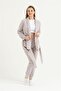 Women's Gray Polka Dot Banded Fleece Pajama Bottoms