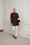 Women's Hijab Shirt with Judge Collar and Drawstring Detail - 5