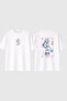 Dragon3 Design Printed White Oversize t Shirt