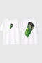 Lighter Design Printed White Oversize T-Shirt