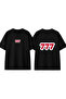 Manifestation 777 Design Printed Black Oversize T-Shirt