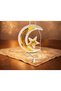 Crescent Moon and Star LED Light, White and Gold, Ramadan Decor, Islamic Theme, Type -G Plug