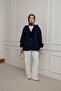 Women's V-Neck Front Ruffle Detailed Hijab Shirt - 4