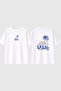 Palmihouse Design Printed White Oversize T-Shirt