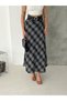 Women's Plaid Belted Long Skirt, Suitable for Hijab, Flared Model - 2