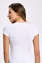 6 Pieces, Women's Crew Neck Undershirt, Short Sleeve, White, 92% Cotton & 8% Lycra - 2