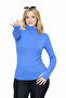 Aviator Blue Turtleneck Finger Detail Premium Savior Women's Body Sweater - 3