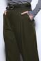 Khaki Wide Leg Women's Trousers - 3