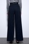 Navy Blue Wide Leg Women's Trousers - 4