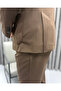Classic Brown Double-Breasted Suit with Pleat and Buckle Detail - 6